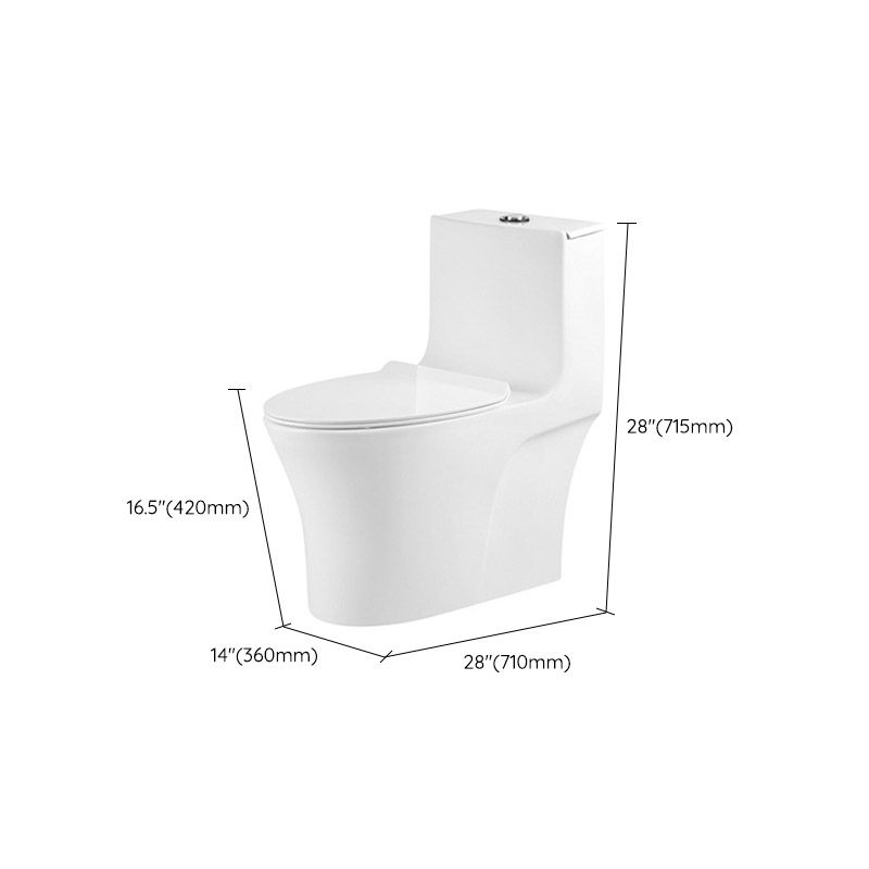 Modern White Flush Toilet Floor Mounted Toilet Bowl with Slow Close Seat for Washroom