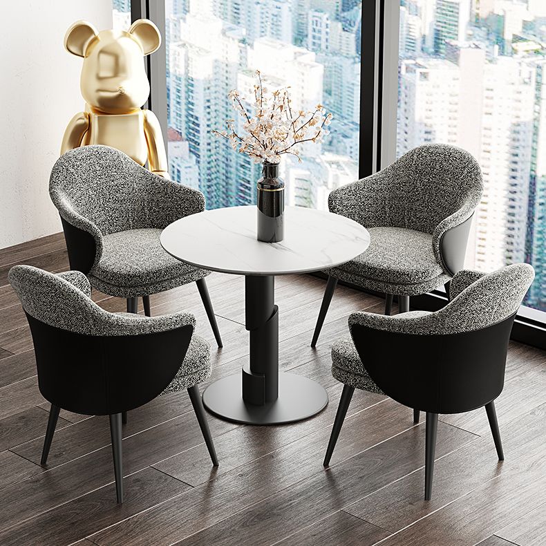 Modern Style Round Dining Table Sintered Stone Table with Tulip Base