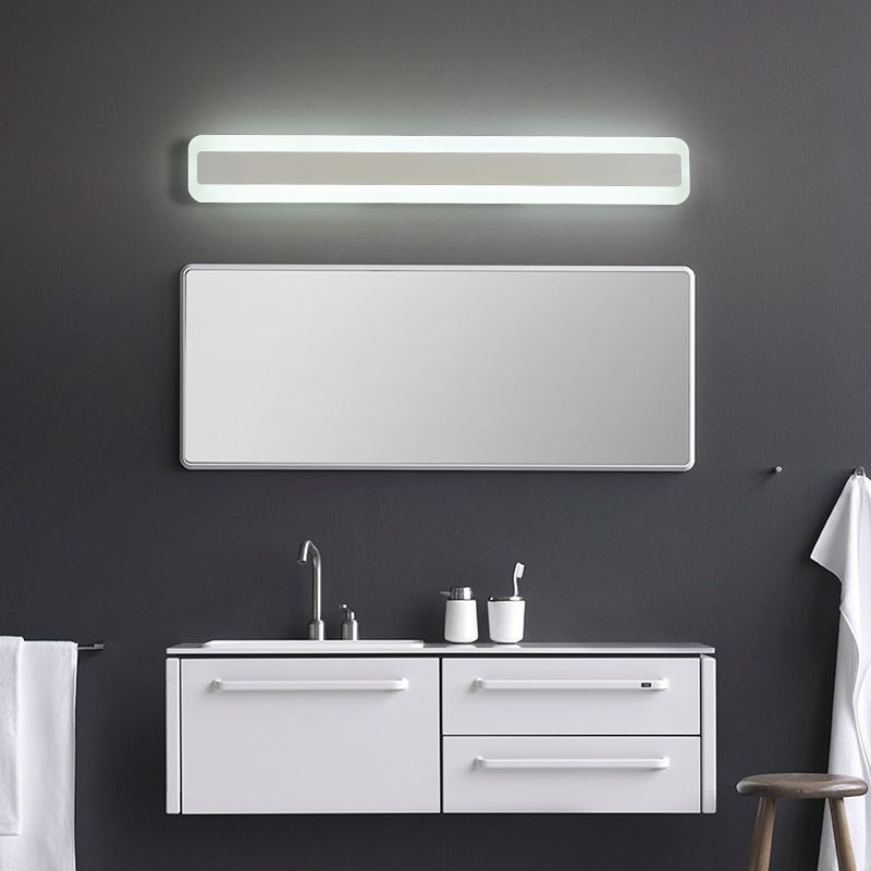 Linear Shape Metal Wall Sconce Modern Style Single Light Mirror Wall Mount Light