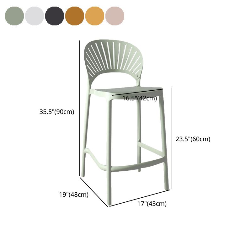 Taburetes de bar apilables de plástico de estilo nórdico para uso doméstico, taburetes con respaldo bajo sin brazos