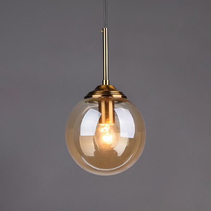 Oval Glass Modern Minimalist Suspension Pendant Light 6" Diameter Coffee Shop Hanging Lamp with 47" Hanging Wire