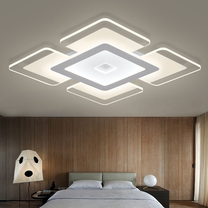 Lampe rectangulaire Mount Ceiling Lamp LED Modern LED Flush Mount Ceiling Fixture with Acrylic Shade