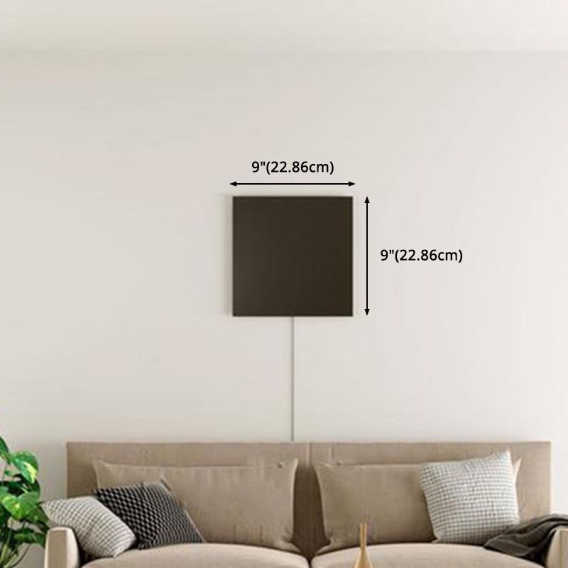 Modern Minimalist Style Square Wall Mount Light Fixture Metal Wall Sconces in Black