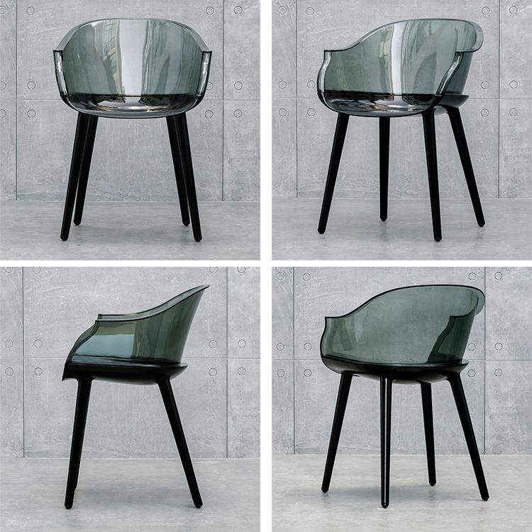 Contemporary Plastic Indoor-Outdoor Chair of 23'' Wide Dining Arm Chair