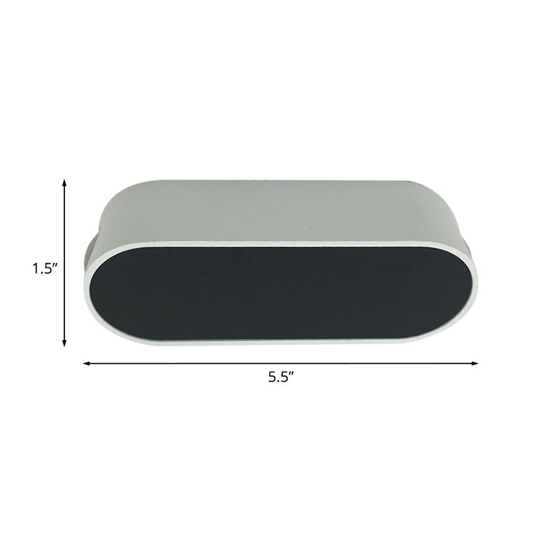 Corridor LED Flush Mury Sronce Simplicité Lampe murale en noir et blanc avec une teinte en métal oblong, violet / jaune / feu rouge