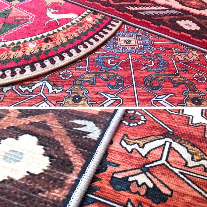 Tapis de motif floral en polyester de couleur claire