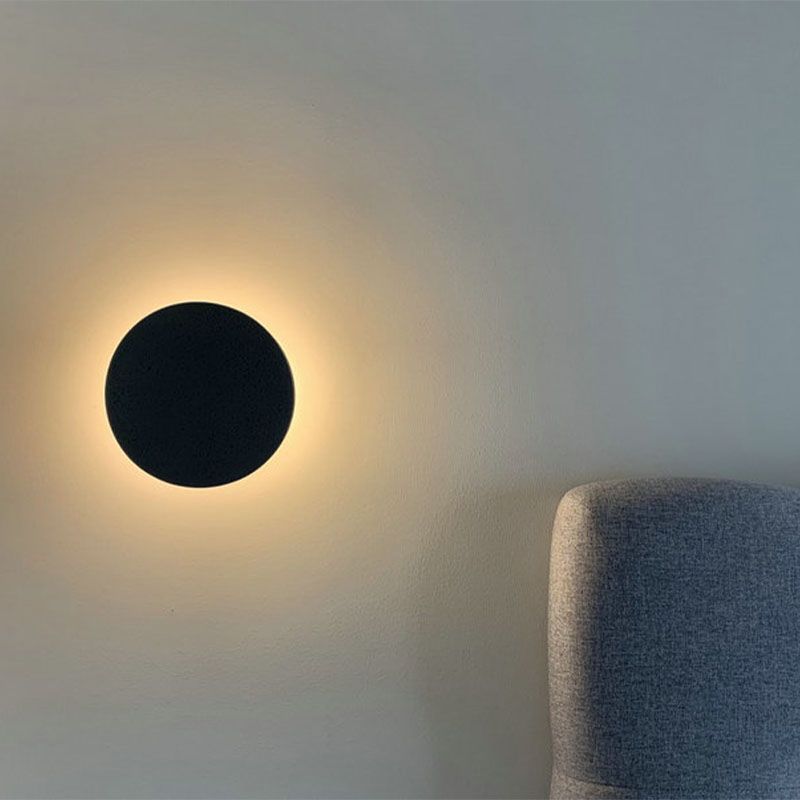 Lampada a parete circolare Moderna lampada montata a parete a 1 luce con tonalità di cemento