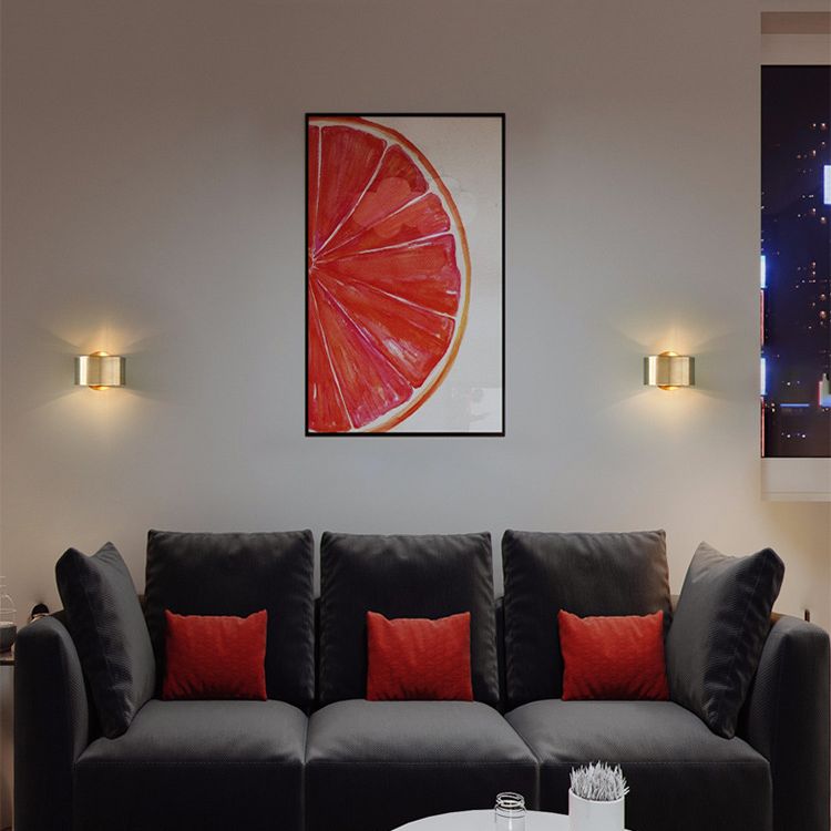 Cylinder Shade Mini Sconce Light Post-Modern 1 Light Metal Wall Light in Brass