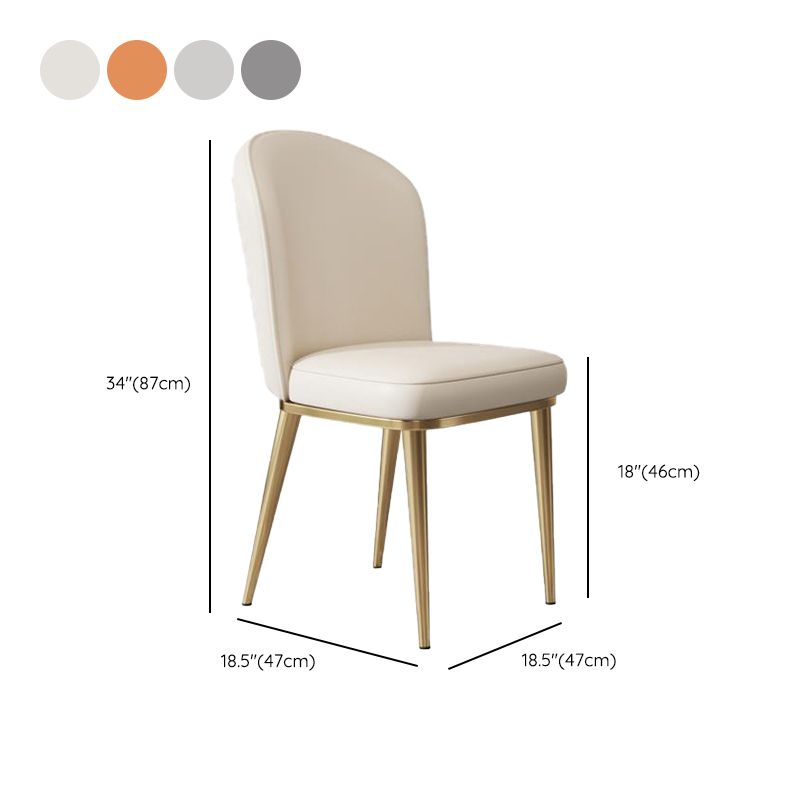 Kitchen Dining Chairs Faux Leather Side Chairs with Gold Metal Legs