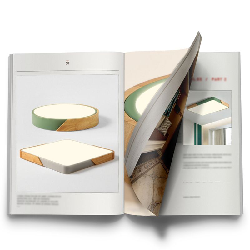 Round Shape LED Ceiling Lamp Macaroon Modern Style Iron 1 Light Flush Mount for Bedroom