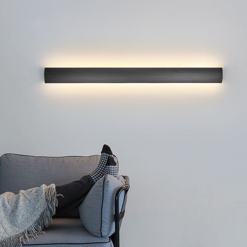 Metal Linear Shade Wall Sconce Modern Style 1-Light Wall Mount Lighting