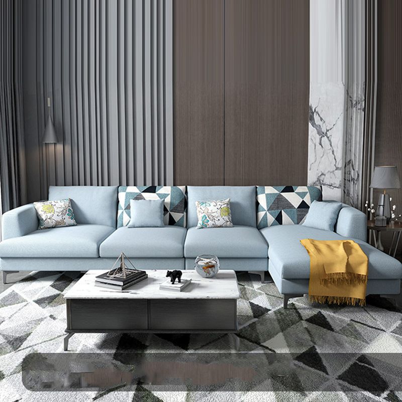 Scandinavian Fabric Living Room Seating Recessed Arm Pillows sofa