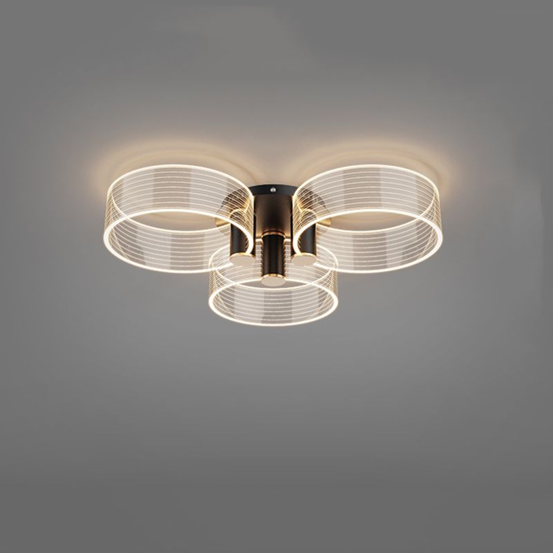 1-Circulo de luz moderno de luz de descarga de luz LED techo de metal LED montado para la sala de estar