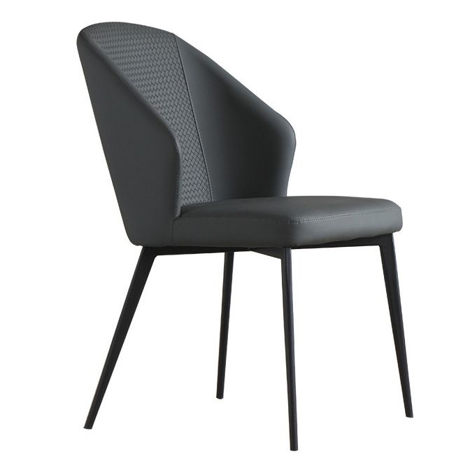 Contemporary Chair Armless Windsor Back Side Chairs for Kitchen with Metal Legs