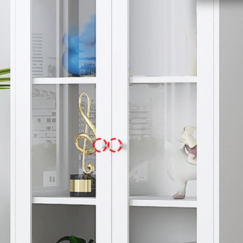 Scandinavian Standard Bookshelf Metal Closed Back Bookcase with Doors