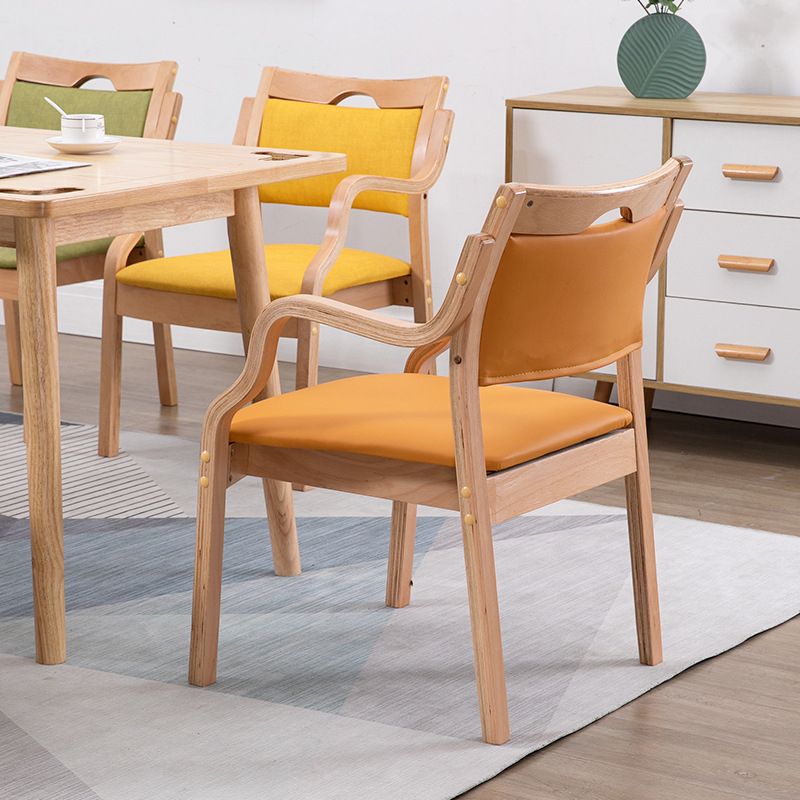Sillas de madera maciza de estilo contemporáneo, juego de sillones de comedor con respaldo abierto para cocina