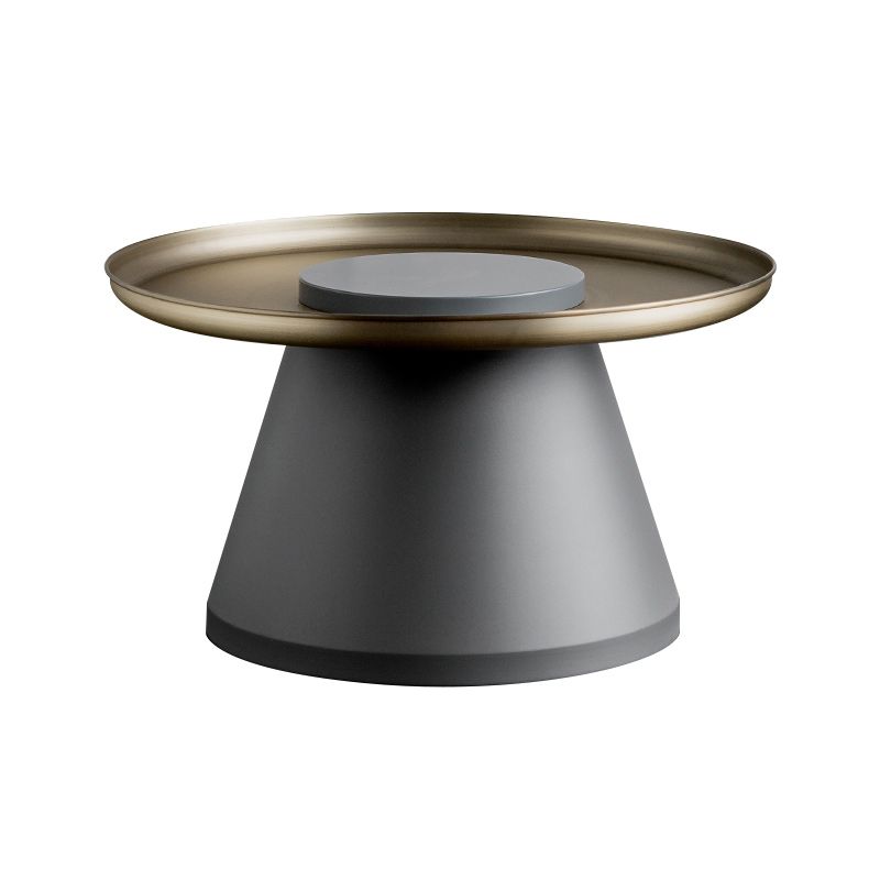 Mid-Century Pedestal End Table Round Metal Side Table for Living Room