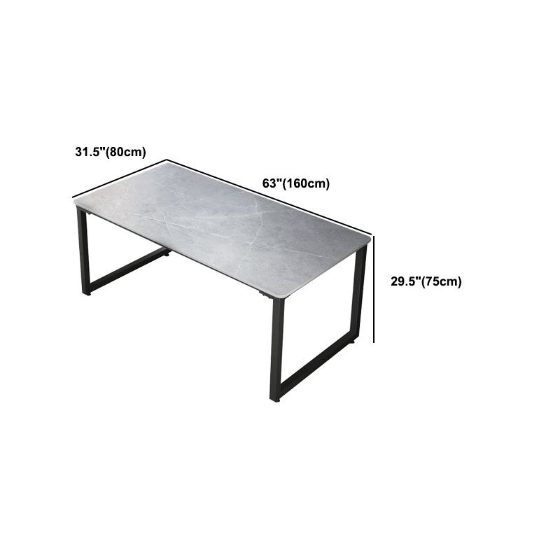 Contemporary Stone Writing Desk Sled Rectangular Office Desk for Home