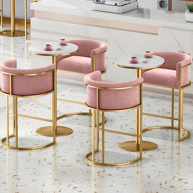 Modern Faux Marble Top Pub Table Set 1/3/5 Pieces White Bar Set with Upholstered Stools