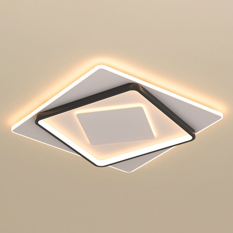 Nouveau Plafonnier LED encastré en acrylique moderne, carré, plafonnier avec 1 lumière