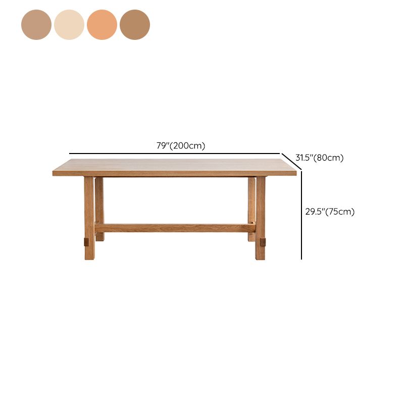 Modern Rectangle Wood Dining Table Solid Wood Base for Dining Room