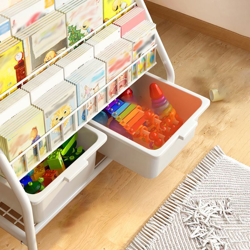 Metal Closed Back Ladder Bookshelf Shelves Included Bookcase