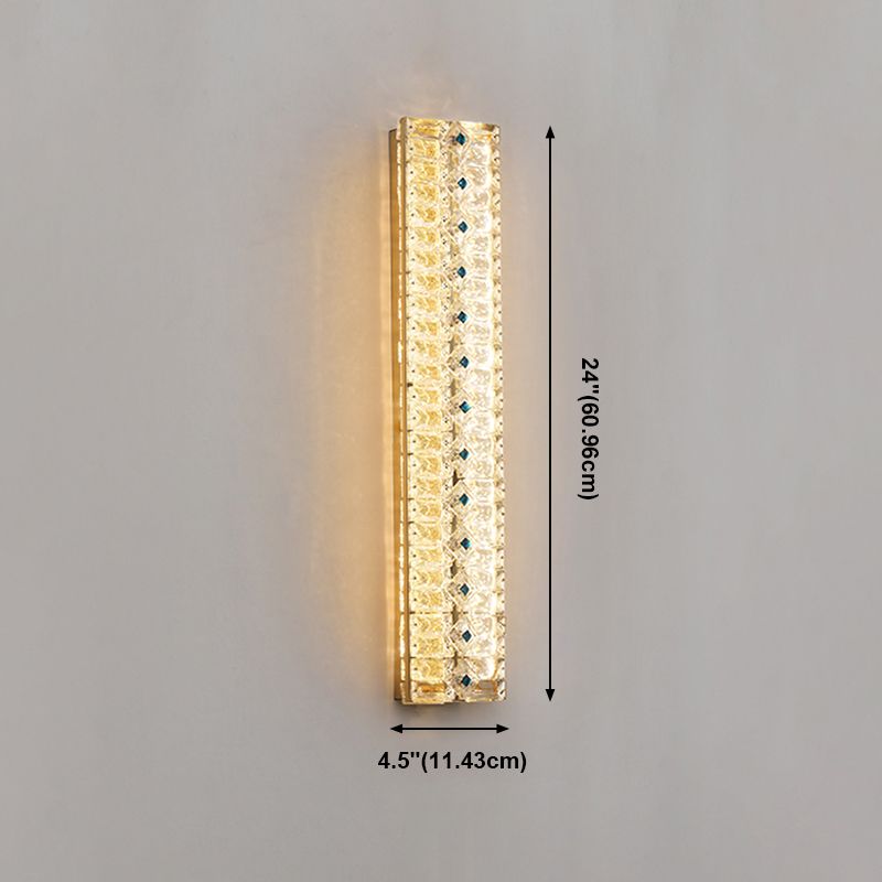 Quadratische Schattenkristallwandleuchter moderner Stil 2 Lichter Wandmontage Leuchte in Gold