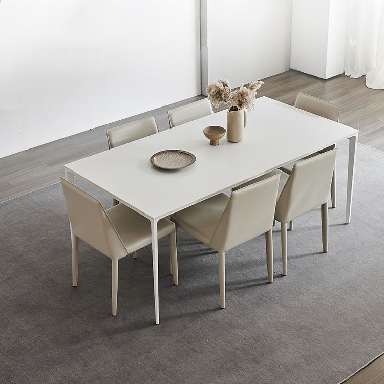 Stone Top Dining Table Rectangle Contemporary Dining Table with 4 Legs