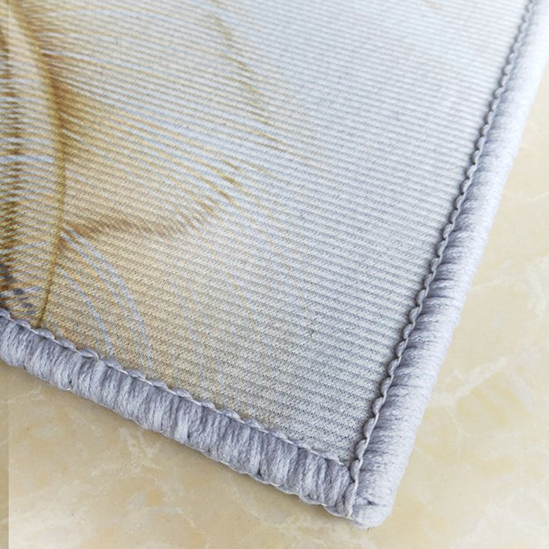 Beige Modern Carpet Polyester Line Area Carpet Tear Resistant Carpet for Home Decoration