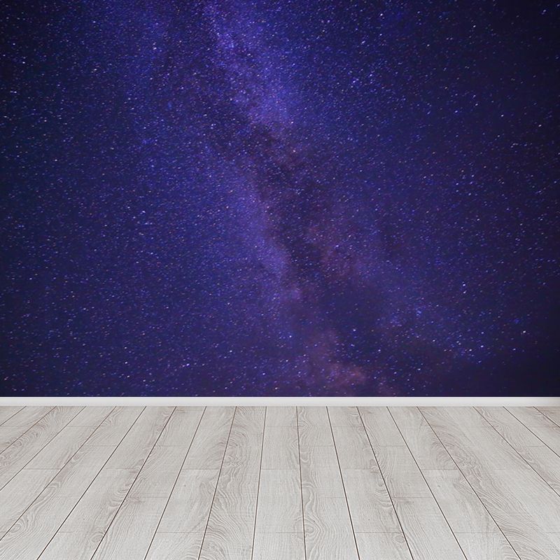 Large Constellations Scene Wall Mural Modern Outer Space Wall Covering in Purple