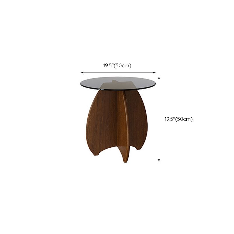 Living Room End Table Contemporary Round Abstract Glass Side Table