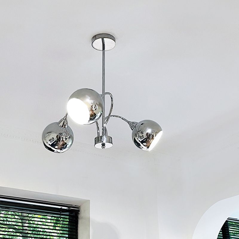 Postmodern Style Chandelier Light Metal Pendant Light in Silver for Living Room