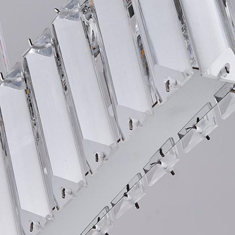 Modern Crystal Chandelier Lamp Linear LED Island Pendant for Dining Room