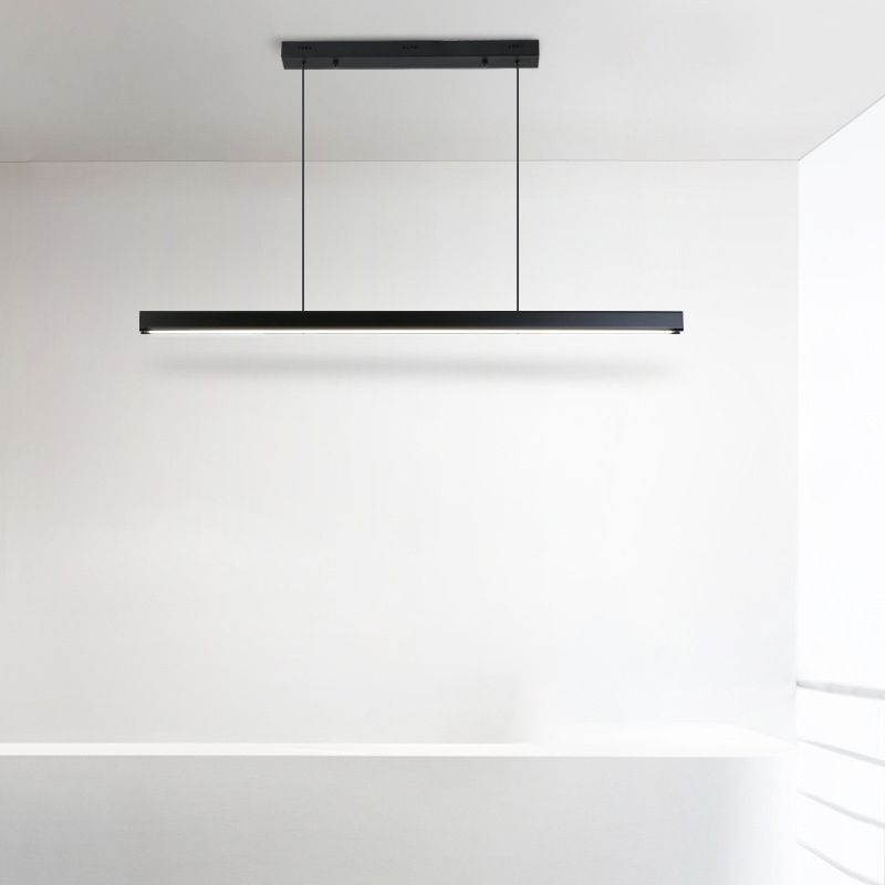 Rectangular Shape Island Pendant Modern Style Metal 1 Light Island Light for Living Room