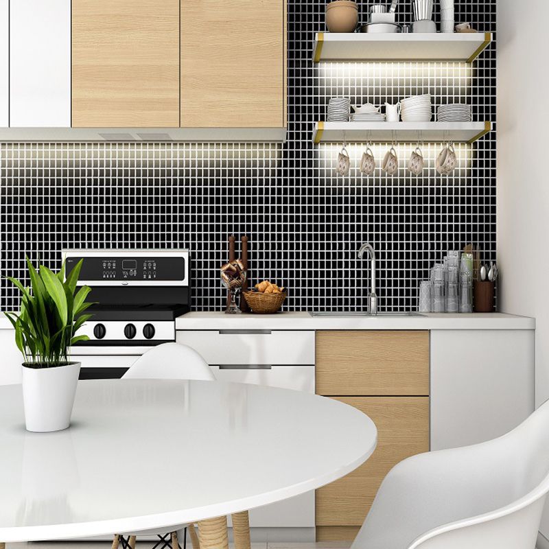 Gridded Wallpaper Panels Self-Adhesive Minimalist Kitchen Backsplash Wall Covering
