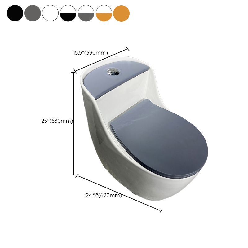 Contemporary Siphon Jet Toilet Floor Mount Urine Toilet for Washroom