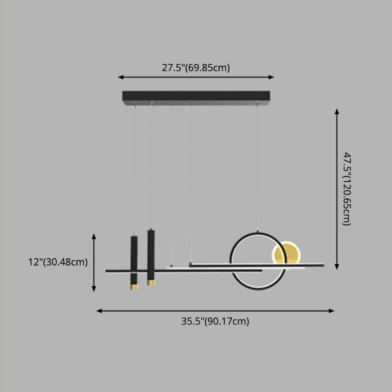 Moderni apparecchi di illuminazione lampadario lineare moderno in alluminio appeso a soffitto in alluminio con finitura nera