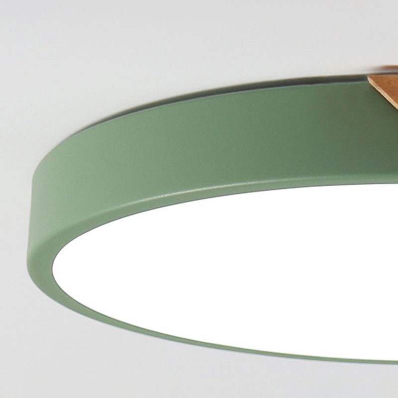 Macaron Ceiling Light Nordic Modern Minimalist Round Bedroom Study Living Room Ultra-thin Wooden Energy-saving Lighting