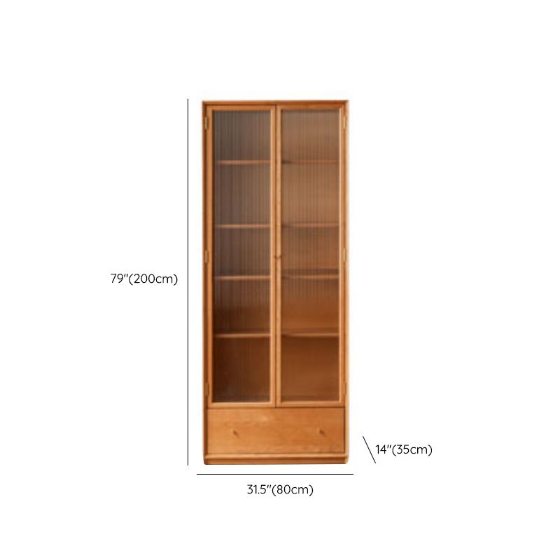 Closed Back Bookcase Standard Wooden Contemporary Natural Bookshelf