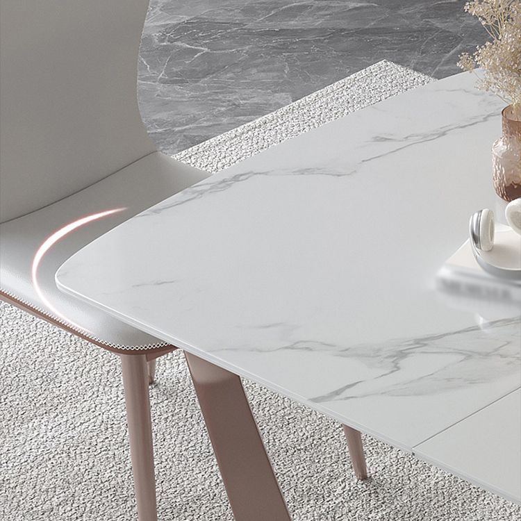 Nordic 1/4/5/7 Pieces Dining Set Sintered Stone Dining Table with Leather Chairs