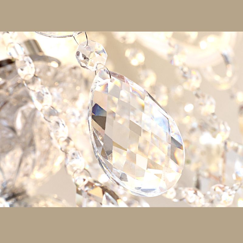 Clear Beveled K9 Crystal Ceiling Hung Fixtures Candlestick Traditional Style Chandelier Lamp