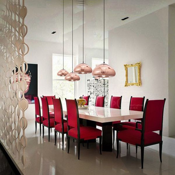 Lampada appesa al vetro minimalista, luce a cupola di lusso lampada appesa per interno