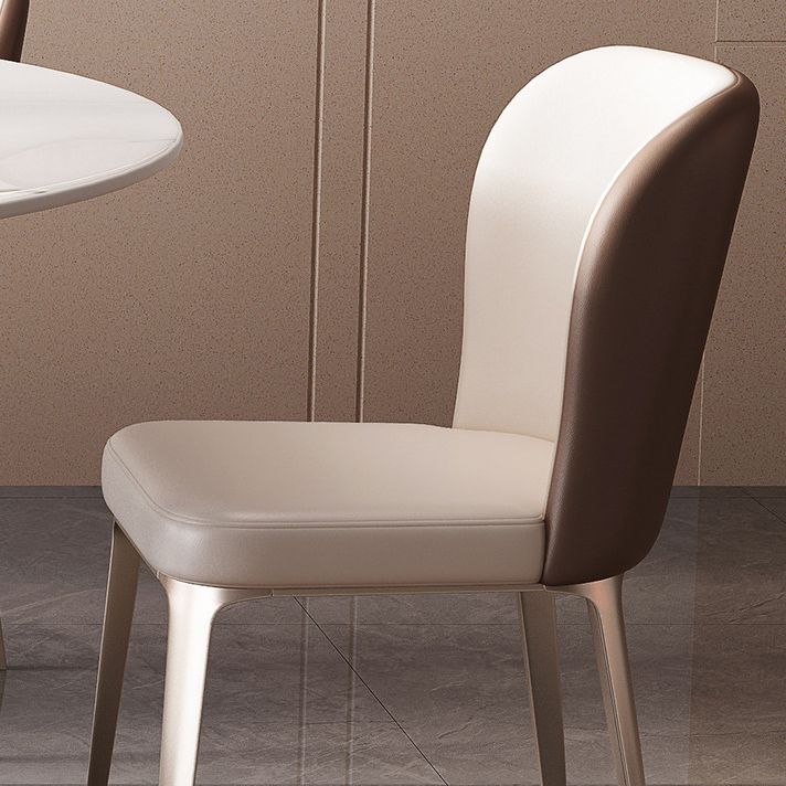 Modern Leather Dining Set 1/4/5/7 Pieces Round Dining Table and Chairs