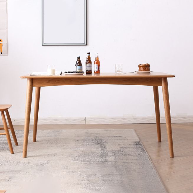 Contemporary Dining Table Cherry Solid Wood Table with 4 Legs for Kitchen Dinner Dining Room