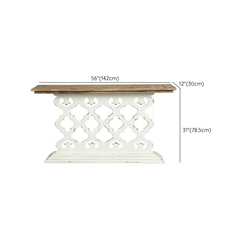 French Country Wood Console Table Rectangle End Table for Hall