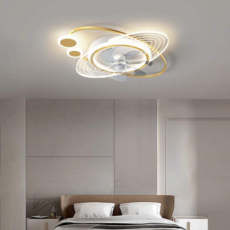 Modern Astronaut Ceiling Fan Light Metal LED Ceiling Fan for Children's Room