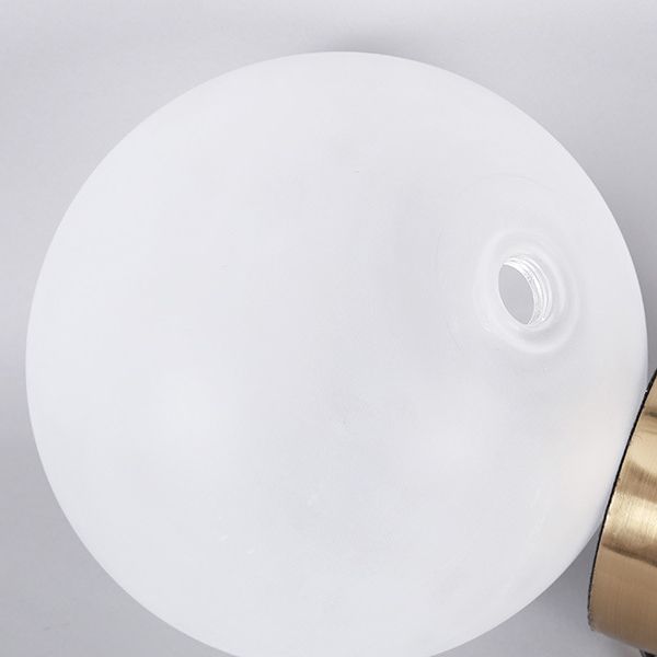 Modern Globe Night Table Lamps 1-Light Bedroom Nightstand Lights with White Glass Shade