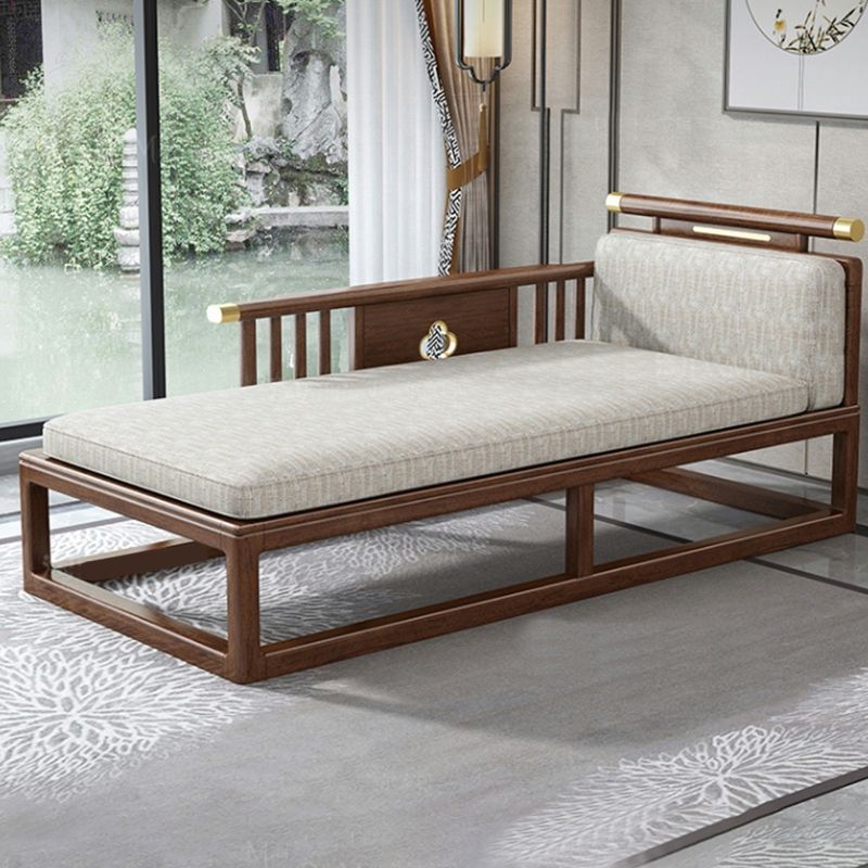 Traditional Living Room Chaise Solid Wood Chaise Lounge with Upholstered