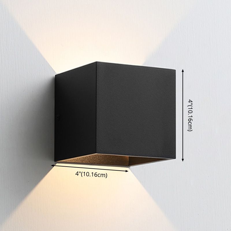 Cubo accesorios de iluminación neutral caliente con sombra de vidrio transparente para dormitorio