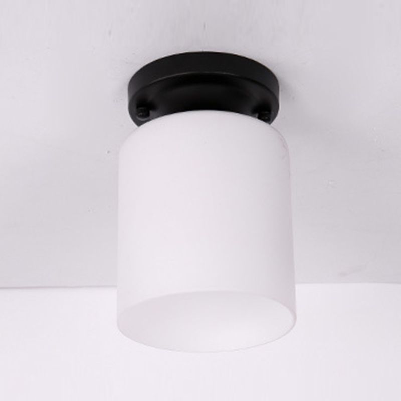 Éclairage de plafond classique de salle à manger de lumière de bâti de plafond en verre à tête unique